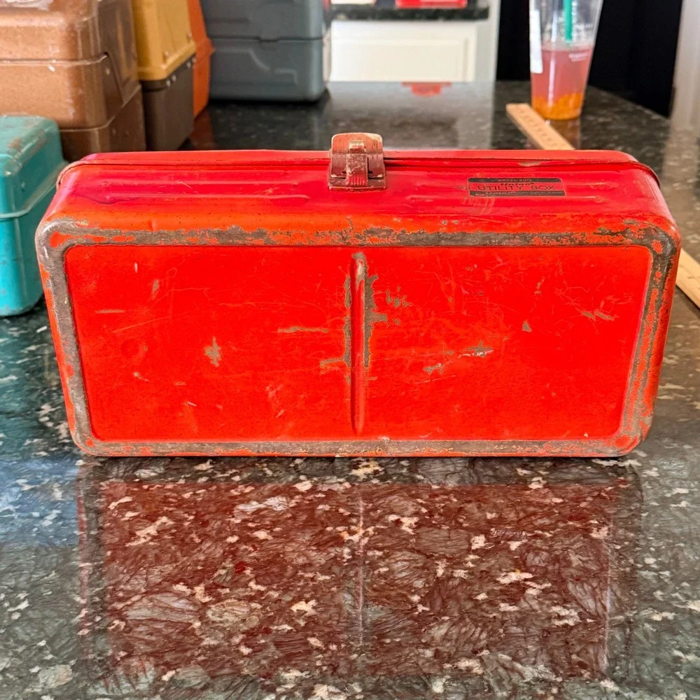 Union Model 4013 Utility Box Metal Tool Chest Red 13in Steel Vintage USA Made